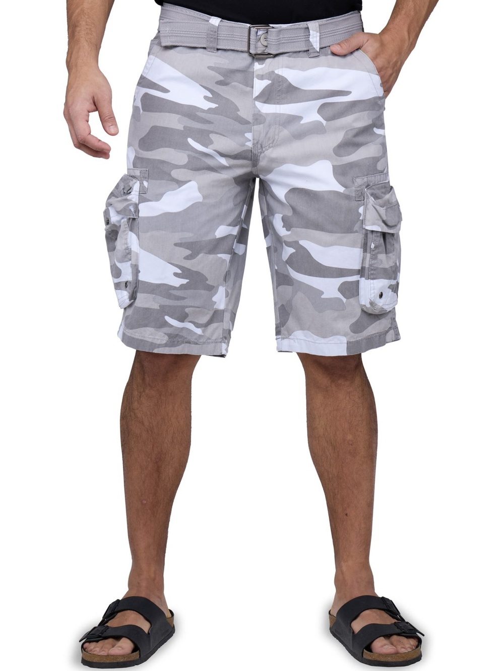 Men's Gray Camo Cargo Shorts